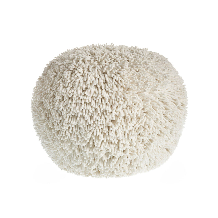 Cotton Round Ottoman - Cream