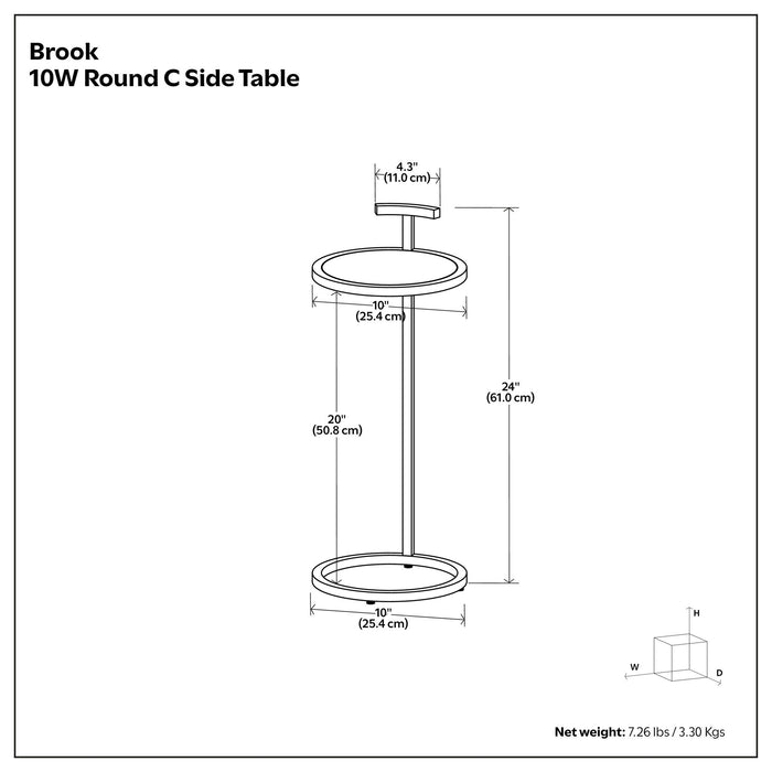 Brook - C Side Table - White / Gold Simpli-Home