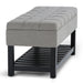 Saxon - Upholstered Transitional Storage Ottoman Bench Simpli-Home