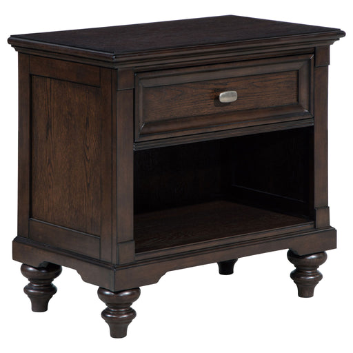 Berwick - 1 Drawer Nightstand With Open Cubby - Dark Oak Furniture Max
