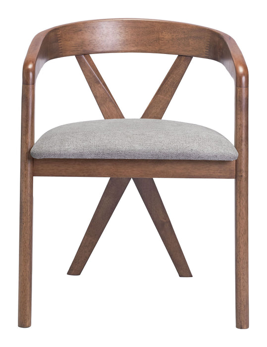 Cairo - Dining Chair - Dove Gray / Walnut Zuo Modern