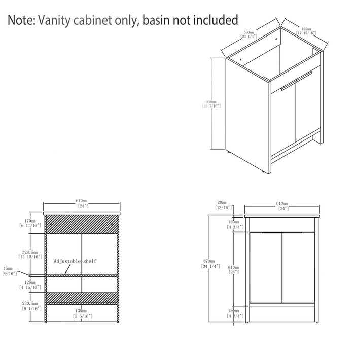 Freestanding Bathroom Vanity Cabinet With Soft Close Doors, Cabinet Only Home Essentials