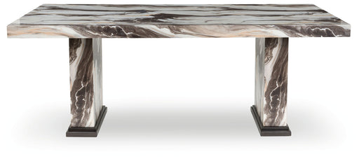 Jeshina - Dining Table - Dark Brown / Beige Signature Design by Ashley®