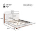 King Upholstered Bed Frame, No Box Spring Needed - Walnut / White Noble House