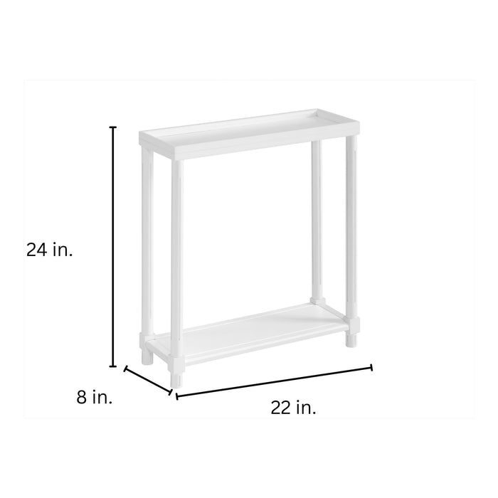 Narrow Side End Tables With Shelf (Set of 2) Home Essentials