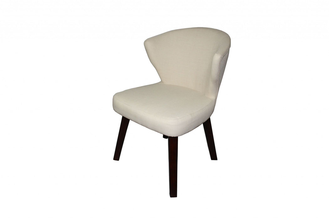 Wooden Curve Back Dining or Accent Chair 31" - Cream and Black