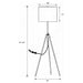 Tripod Drum Shade Floor Lamp With Rotary Switch - Black Furniture Max