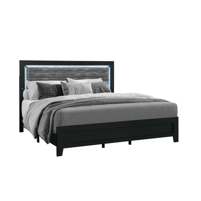 Carlos - 5 Pieces Queen Bedroom Set, Modern Design - Black Global Furniture USA