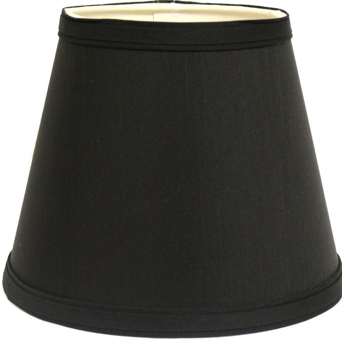 With White Empire Hardback Slanted Shantung Lampshade - Black