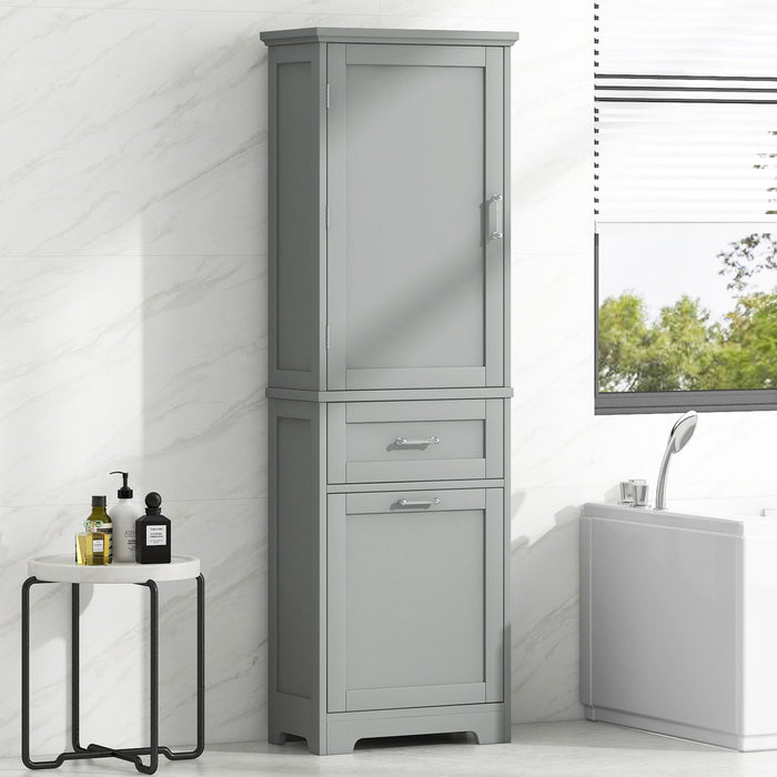 Tall Freestanding Bathroom Storage Cabinet With Adjustable Shelf And 2 Drawers Hearth and Haven