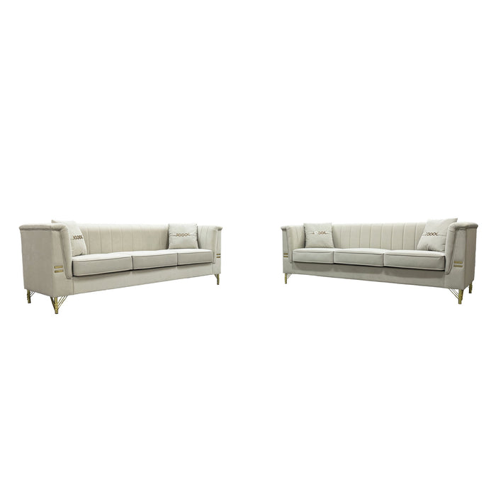 Upholstered 3 Seater Sofas Living Room Furniture (Set of 2) Home Essentials