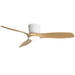 52" Smart Ceiling Fan With Light, 3 Blades DC Motor, Reversible Function - Matte White Daily Nest