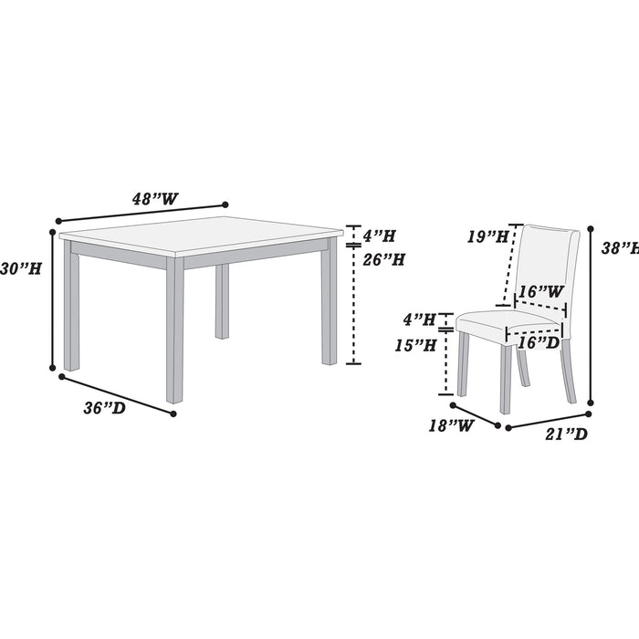 Dining Table With 4 Upholstered Side Chairs Home Essentials