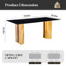 Rectangular Dining Table - Gold / Black Home Essentials