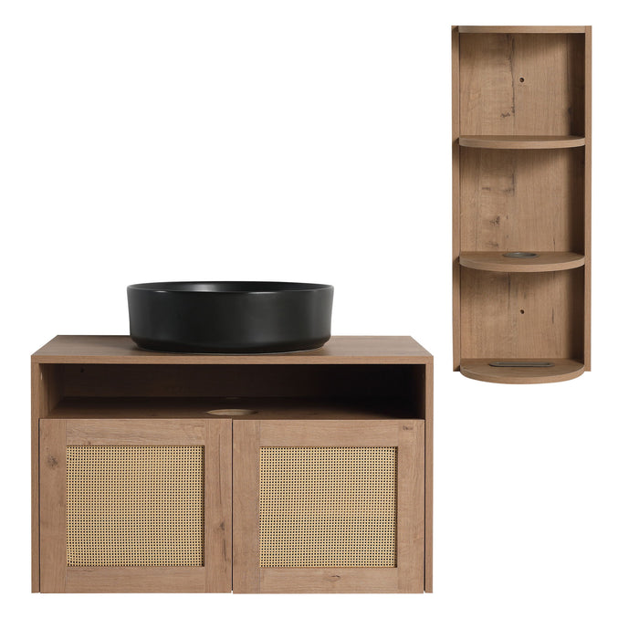 Bathroom Vanity & Art Sink And Storage Rack, Float Mounting Design Home Essentials