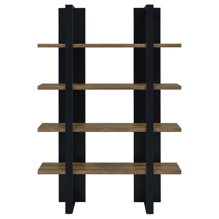 Mystrene - 4 Shelf Bookcase With Open Shelving Design - Black Furniture Max