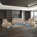 Electra - 3 Piece Power Reclining Sofa, Loveseat And Recliner Set With Power Headrests, Massage And LED Lighting Matrix Furniture Group