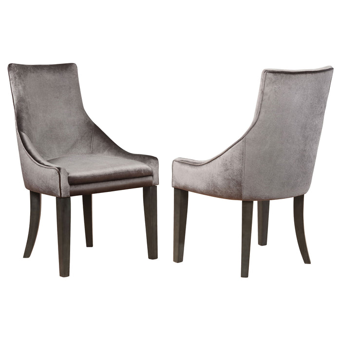 Rexford - Upholstered Dining Side Chair (Set of 2) - Gray Furniture Max