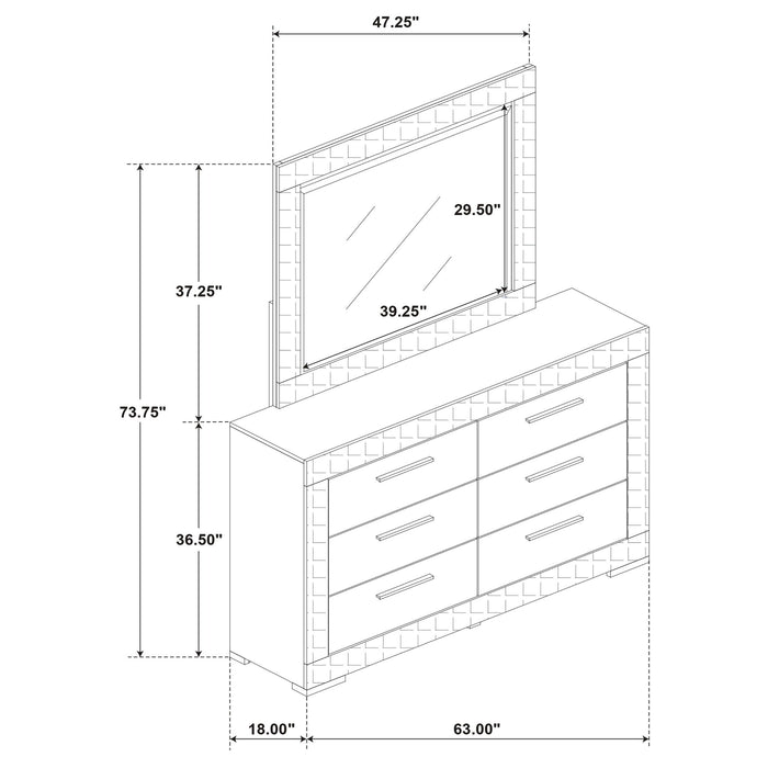 Pierce - 6 Drawer Dresser And Mirror Furniture Max