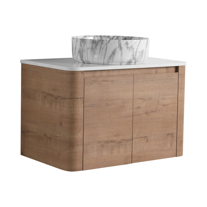 Wall Mounted Bathroom Vanity With Art Sink & 1 Soft Close Door Home Essentials