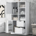 Freestanding Bathroom Storage Cabinet With Doors And Drawers, Adjustable Shelf, Open Shelves - White Hearth and Haven