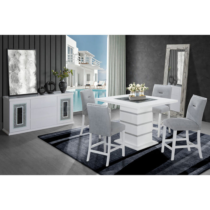 Ariya - Bar Table And Bar Stool Set - White