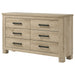 Sansome - 6 Drawer Bedroom Dresser With Pulls - Oak Furniture Max
