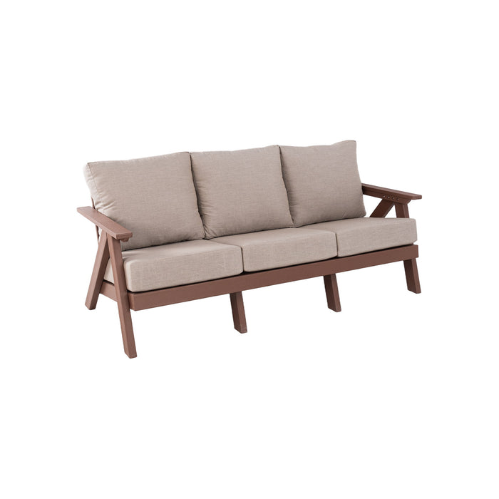 Outdoor Patio 3 Seat Sofa With Sunbrella Cushions - Brown Home Essentials
