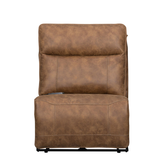 Kyra - Armless Recliner With Power Headrest, Footrest, Massage, Heat - Saddle New Classic