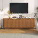 TV Stand, Fluted Media Console With Adjustable Shelves And Cable Holes Hearth and Haven
