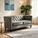 Button Tufted Loveseat, 2 Seater With Square Arm Couch For Living Room US Pride
