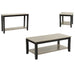 3 Piece Table Set With Open Shelf Storage, Includes Coffee, End & Console Table - Black / Black / Gray / Gray Home Essentials