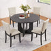 Round Dining Set With 4 Upholstered Dining Chairs Home Essentials