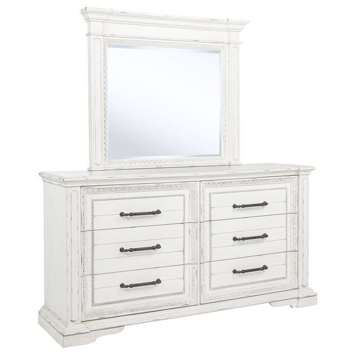 6 Drawer Dresser With Mirror - Vintage Furniture Max