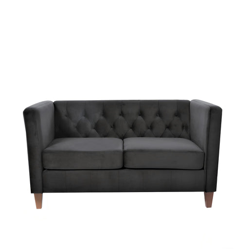 Button Tufted Loveseat, 2 Seater With Square Arm Couch For Living Room US Pride