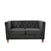 Button Tufted Loveseat, 2 Seater With Square Arm Couch For Living Room US Pride