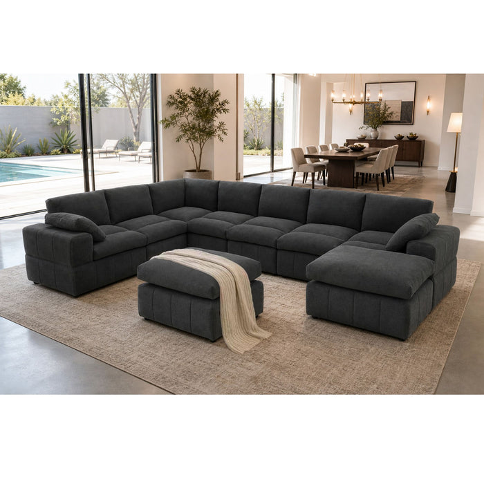 Sectional, Large Arms, Toss Pillows Included Home Essentials