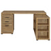 Caelum - L - Shaped Computer Desk With 3 Drawers - Mango Color Furniture Max