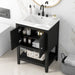 Modern Bathroom Vanity With Sink And Open Shelf Hearth and Haven
