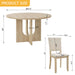 Round Dining Set With 4 Upholstered Dining Chairs Home Essentials