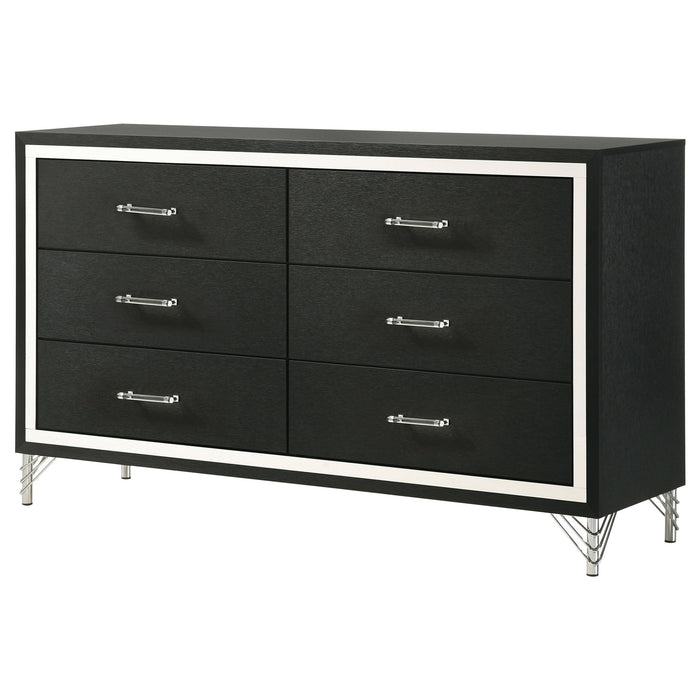 Malcolm - 6 Drawer Dresser Cabinet - Black Furniture Max