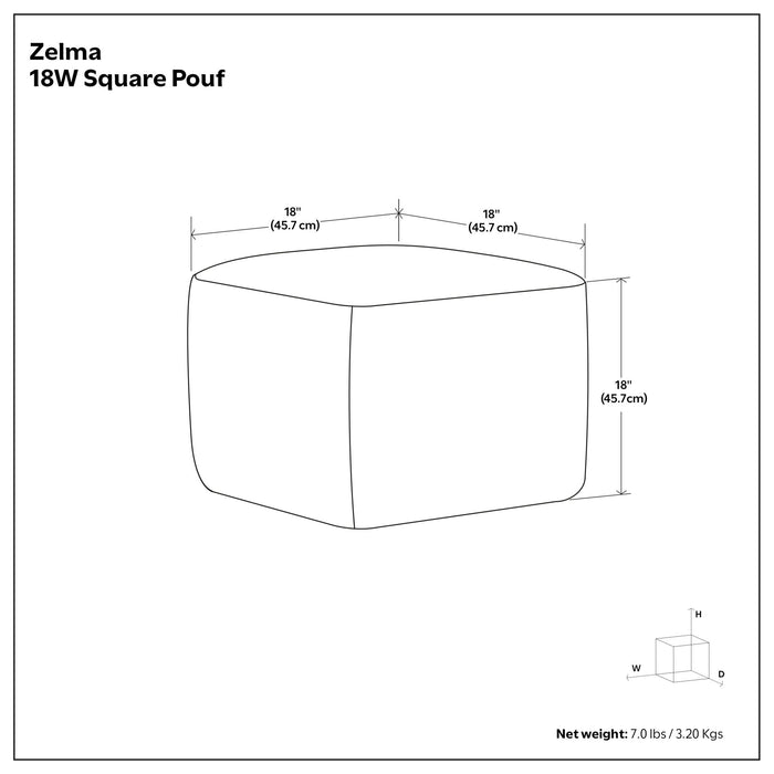 Zelma - Square Woven Outdoor / Indoor Pouf - Cream / Natural Simpli-Home