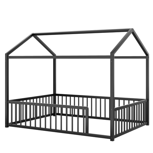 Montessori Floor Bed Frame With House Shape Hearth and Haven