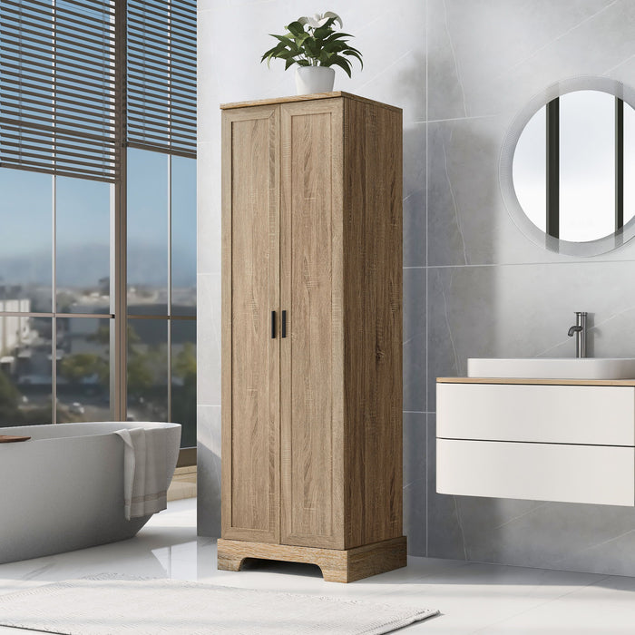Storage Cabinet With Adjustable Shelves, 2 Doors, Rectangle Design For Bathroom Hearth and Haven