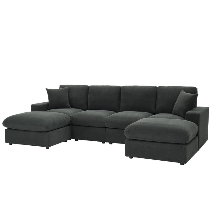 Sectional With 2 Ottomans Home Essentials