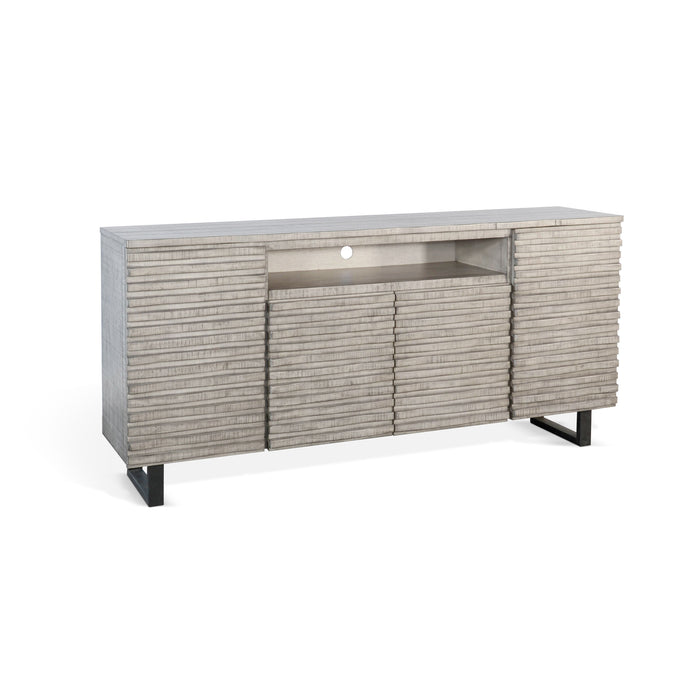 Alpine - Grey 72" Media Console Server - Pearl Silver