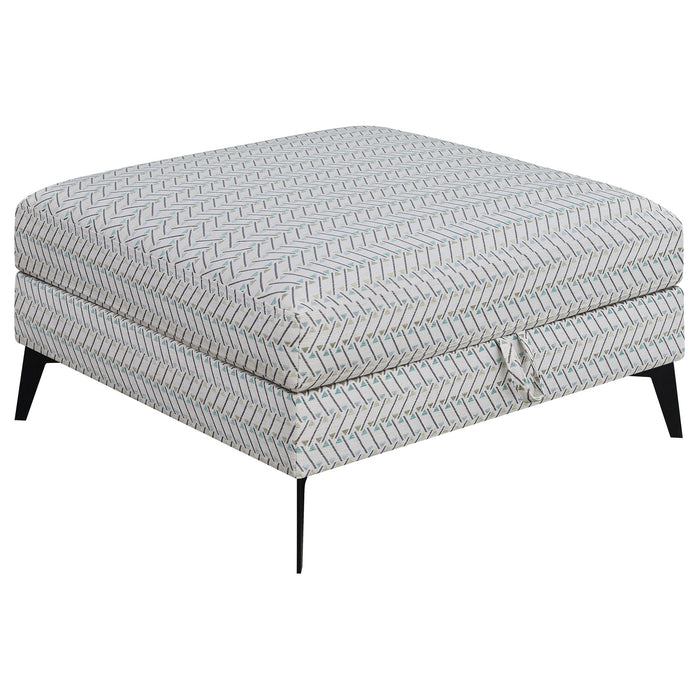 Harrison - Upholstered Storage Ottoman - Gray / Black Furniture Max