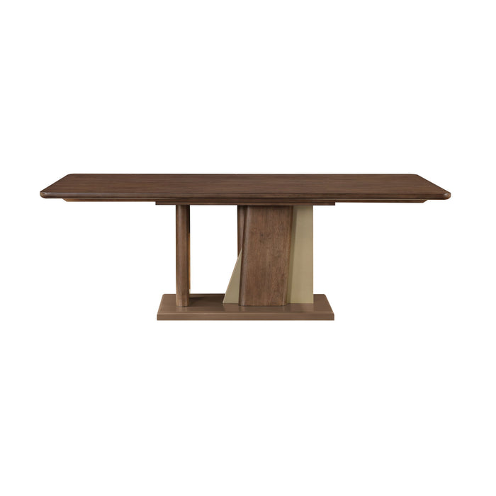 Ouida - Dining Table - Brown / Gold Acme