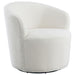 Tempest - Upholstered Barrel Back Swivel Chair - White Furniture Max