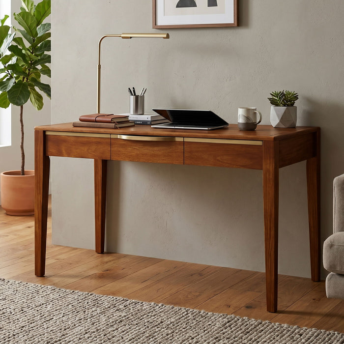 Modern Home Office Desk With Drawers Noble House
